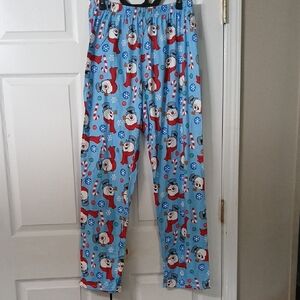 Frost the Snowman lounge pants pajama bottoms  Sz L NWOT